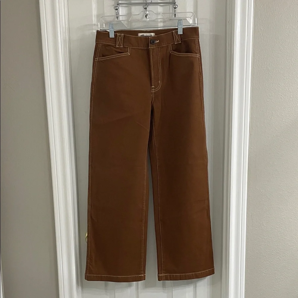 Madewell Brown Emmett Wide Leg Pants Size 27P NWOT - Picture 1 of 4